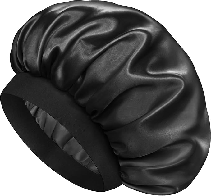 Luxury Double Layer Silk Satin Hair Bonnet – Anti-Frizz, Adjustable Night Sleep Cap for All Hair Types